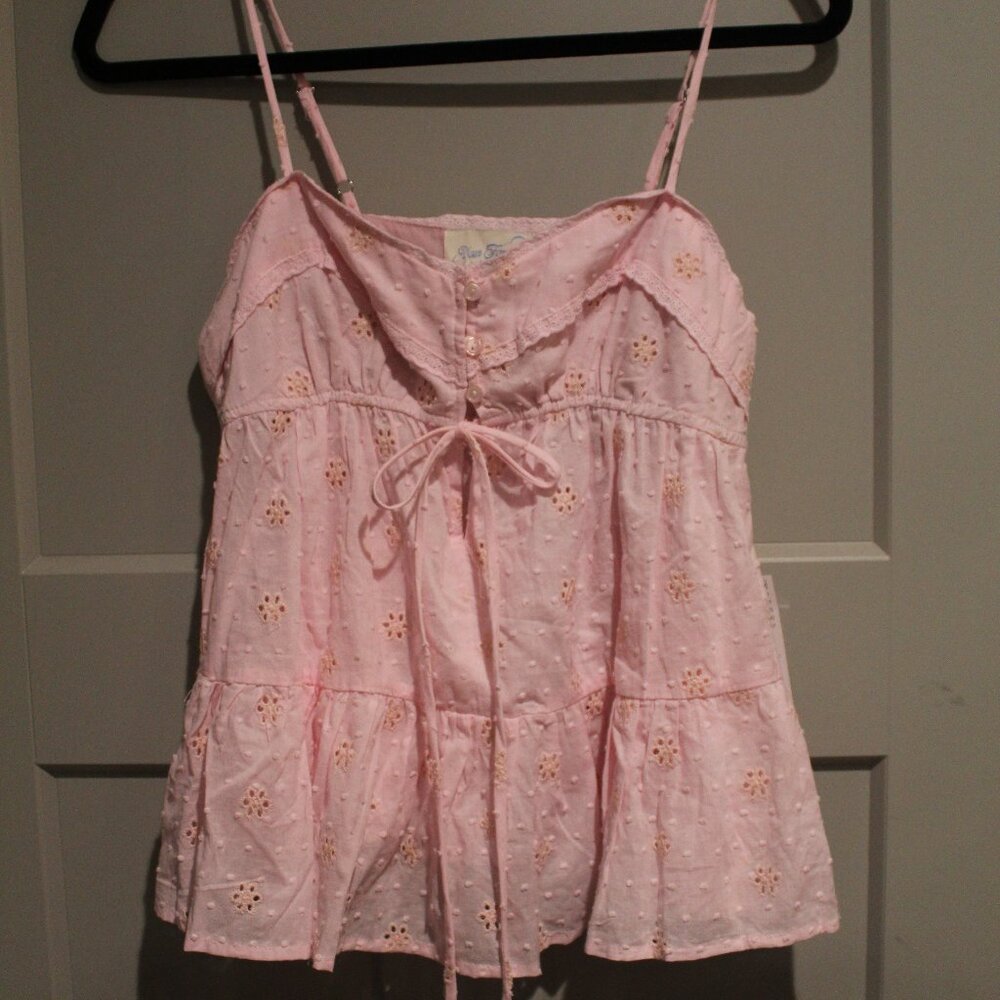 Pacsun Baby Pink Embroidered Tank Top